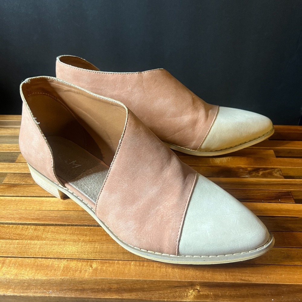 Mi.iM D'Orsay Flats Womens 9 Pink Beige Cap Toe Slip On Boho Casual Comfort